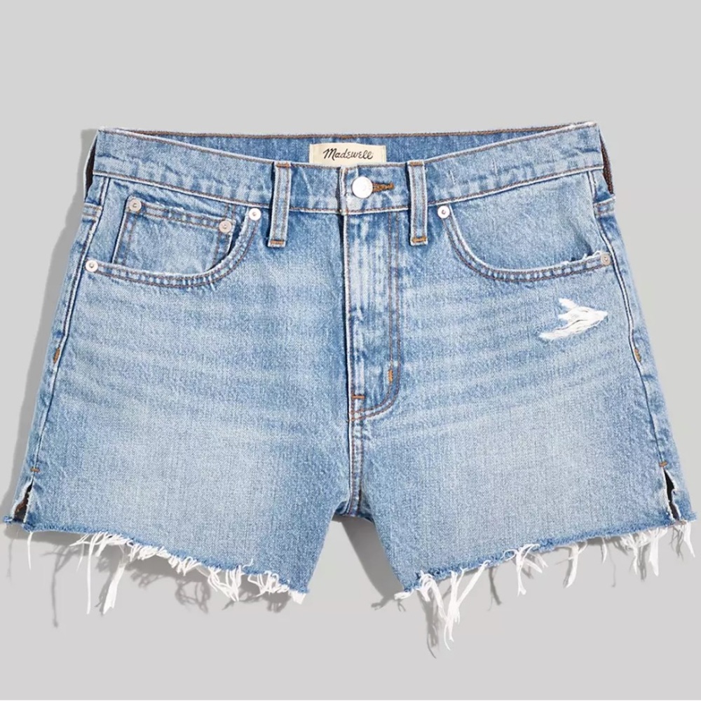 Madewell Relaxed Denim Shorts in Madera Wash: Side-Slit Edition